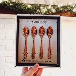 NWT Rose Gold Demitasse Spoon Set of 4